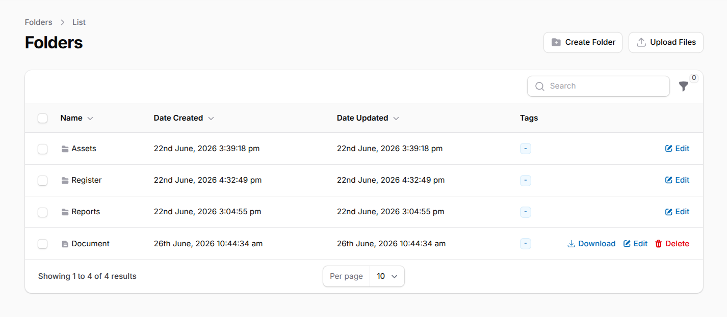 File manager feature